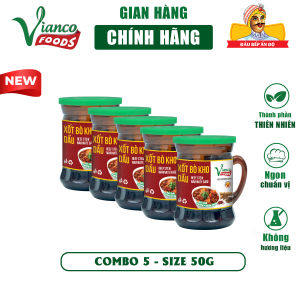 Combo 5 hủ xốt dầu nấu Bò Kho Vianco hủ 50g chuẩn vị Bò Kho Gia Vị Việt Ấn gia vị Vianco