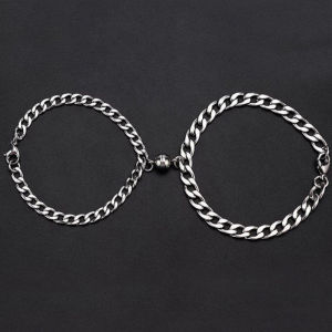 Gelang Couple Aesthetic Pasangan Magnet Love Rantai Bestie Lucu Gaya Korea Aksesoris Perhiasan GLG17