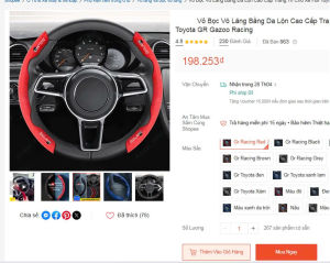 Vỏ Bọc Vô Lăng Bằng Da Lộn Cao Cấp Trang Trí Cho Xe Hơi Toyota GR Gazoo Racing ( mới 100% thanh lý )