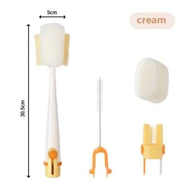 5-in-1 Brush Set Sponge Long Handle Bottle Cleaning Brush Detachable Cup and Baby Bottle Scrubber