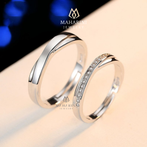 Cincin Couple MAHARINI Perak 925 Sterling Silver S925 Asli Tunangan Nikah Kawin Wedding Ring Cincin Cewe Cowo