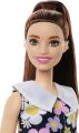 Barbie Fashionistas Doll #187 with Behind-The-Ear Hearing Aids, Brunette Ponytail, Shift Dress & Pink Boots HBV19. 
