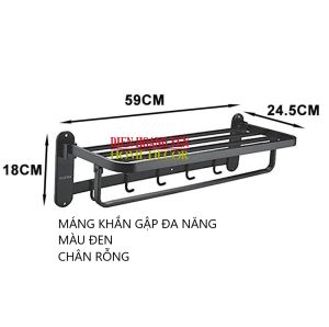 Máng Khăn Tầng Đa Năng màu đen - Máng Khăn Xếp màu đen - Thanh Treo màu đen