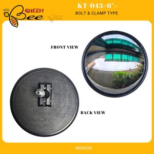 QUEENBEE 1PIECE 6INCHES 6" UNIVERSAL BUMPER MIRROR Mirror Head for Trucks & Bus Side Head Bolt & Clamp Type KT-043