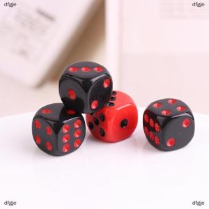 [COD] dfgje 10pcs Acrylic DICE 16mm đỏ đen góc tròn Chất lượng cao Boutique trò chơi xúc xắc