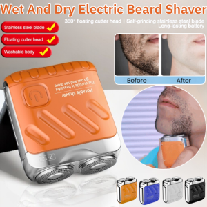 Mini Electric Shaver Waterproof Wet Dry Use Beard Shaver Quick Shave Magnetic Head Razor Cannon Suspended Magnetic Blade