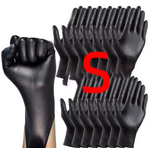 100pcs Food Grade Gloves Food Handling Cleaning Gloves Black Use Personal Tattoo Gloves Multi-Purpose Vinyl Nitrile Blend