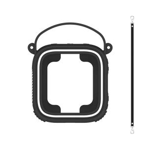 CUFEI Portable Handle Speaker Case Silicone with Lanyard Speaker Carrying Cover Soft Anti Fall Protective Sleeve for Anker Soundcore Boom Go 3i Speaker Accessories