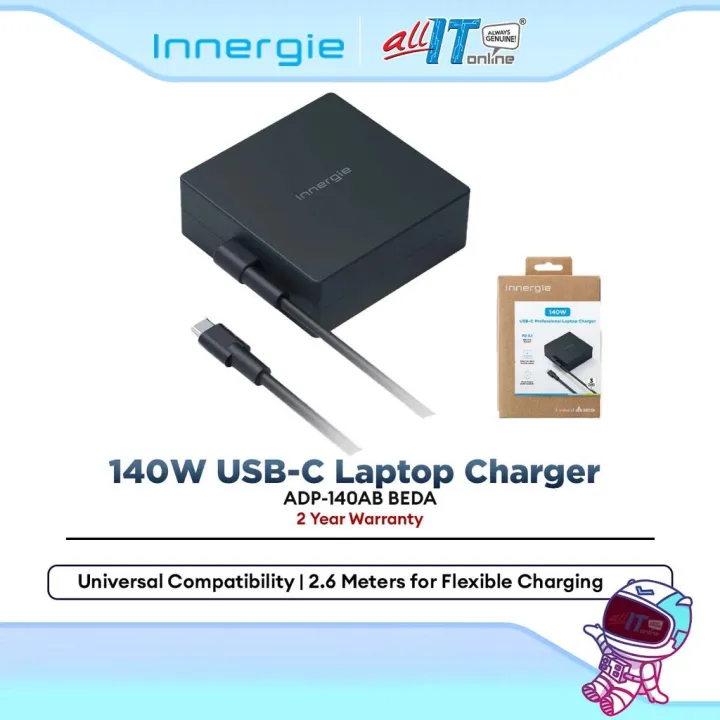 Innergie 140W USB-C Laptop Charger Power Adapter, PD 3.1 Compatible with Dell, HP, Lenovo Legion, MSI, Asus, MacBook