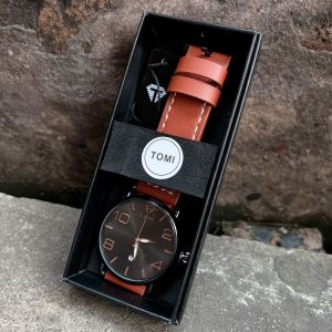 Watchtime นาฬิกาข้อมือแฟชั่น หน้าปัดขนาด 45 มม. แบรนแท้ สายหนัง มีวันที่ พร้อมกล่องแบรนด์แถมฟรี