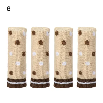 4Pcs/Set Lovely Knitted Table Chair Leg Socks Furniture Floor Protector Cover Anti-Noise Non-slip Table Legs Sleeves