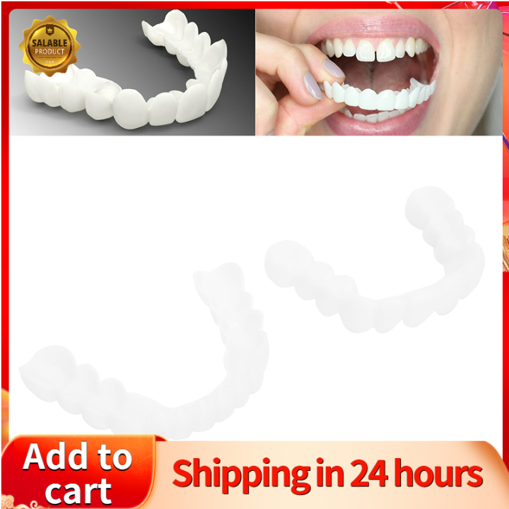 Upper and Lower Denture False Cover Orthodontic Corrector Whitening ...