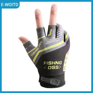 【E-WOITD】 Fishing Gloves Fishing Routes Sun Protection Anti Slip Ice Silk Breathable Thin Gloves