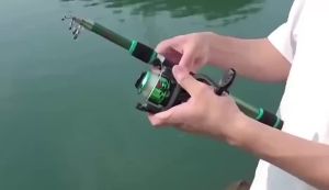 Fishing Rod and Reel Set Fishing Rods Set Full Set Fish rods 1.8m esscopic Rod and Reel Combos