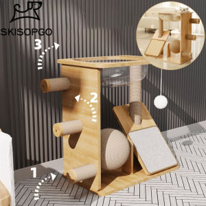 【Witte】ของเล่นแมว ที่ลับเล็บแมว คอนโดแมวไม้ โดมแมว หลุมอวกาศ ขนาดใหญ่ 63CM