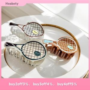Heabety Creative Simulation Tennis Racket Hair Caw Acetic Acid Shark Clip Fashion Casual Hairpin For Girls Headwear Hair Accessories