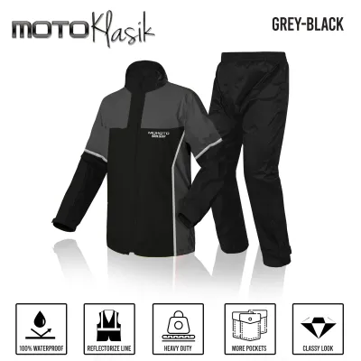MOKOTO RAIN GEAR BUSTER SET V2 / RAINCOAT SET WATER-REPELLENT WINDBREAKER MOTORCYCLE RAIN SUIT UNISEX RAIN PROTECTION