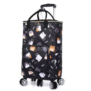 PLUS Size 5 Wheels Shopping Market Trolley With Thermal Retractable Folding Grocery Marketing Portable I ST5054