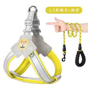 2026 Hot Sale [ Shipped from China ] Dog leash vest-styleharness dog walking leash for Shiba Inu Corgi Teddy Bichon small and medium-sized dogs B3