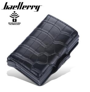 BAELLERRY NEW Antimagnetic Card Holders Automatic Spring Card Double-layer Card Box Hasp Card Holder