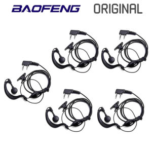 2-Pin Wired Walkie Talkie Earpiece Headset | Noise Cancel Mic | PTT | For Baofeng Kenwood UV5R BF-888S | 1-6 Pcs
