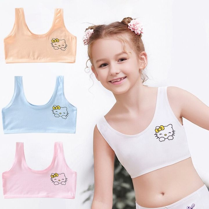 2pcs/lot Cute Cotton Teen Girls Training Bra Tube Top Schoolgirl Sports Bras  Elasticity Teenager Underwear Kids Sleeveless Vest - AliExpress