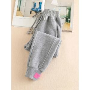 Little DR Long Pants for Kids Girls Cotton Teenage Sports Trousers Korean 14 Years Cargo Black Running Joggers Spring Teens Thin Bottom 2024 INS Children Baby Pant seluar budak perempuan