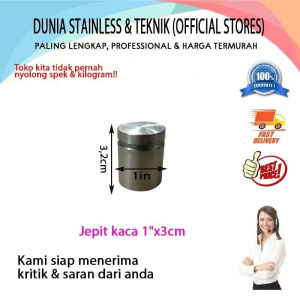 Jepit kaca 1 x 3cm OR aksesoris stainless