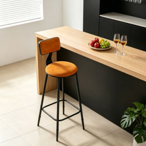 High QualityNordic Iron Bar Stool High75CM Simple Bar High Chair Household Backrest Dining Chair