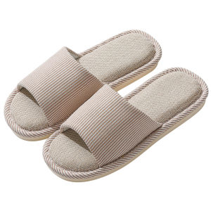 Home Linen Slipper Women Sandals Men Couples Flip Flops Shoes Slides Summer Breathable Indoor Flats Anti-slip Soft