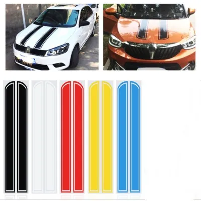 Auto Car Racing Rally Dual Stripes Hood Side Roof Tail Stickers Bonnet Body Line Roof Lining Red Blue Black Gold Car Vinyl Wrapping Stickers