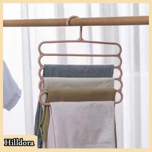[Hilldora] Clothes Hangers Trousers Hangers Holders Closet Storage Organizers 5 Layers Pants Towel Scarfs Racks Storage Organization