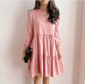 Basic id fashion  BISA COD BIG SALE   Dres wanita ianca/ dres babydoll korean style Casual Look Vintage / Dres Midi  / Dres Fashion Wanita Terbaru