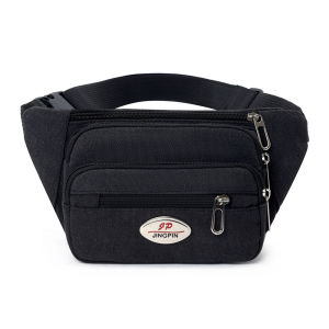 Belfoyer Mens Thick Canvas Shoulder Bag Multi functional Portable Waist Bag Waterproof Tool Kit Multi layer Divided Mobile Wallet