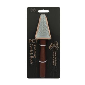 MODERNLUX Tay cầm bằng gỗ nguyên khối. Lược chải lông thú cưng Tay cầm thoải mái. Lược cỡ lớn Bàn chải chải lông chó Thoải mái Làm sạch nút tóc Bàn chải cho mèo dành cho chó và mèo