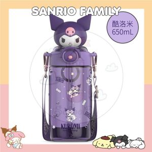 iSchoolDy Kids Cartoon My Melody Kuromi Cinnamoroll Hangyodon 650ML Tritan Straw Water Bottle Budak Air Botol