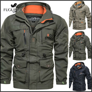 Fuguiniao Mens Winter Waterproof Military Jackets Hoodies Combat Outdoor Tactical Coat
