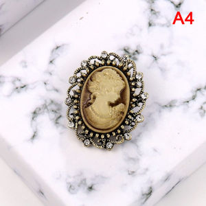 MillionGrid Cổ Điển Gothic Phong Cách Đầu Bức Tượng Cameo Trâm Rhinestone Trâm Cho Phụ Nữ
