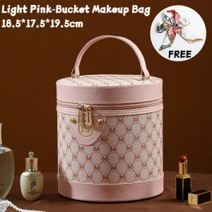 Retro Double Zipper PU Makeup Bag Waterproof Large Capacity Cosmetic Pouch Travel Toiletry Organizer