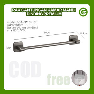 2024 FM TOKO COD / LARIS BARANG GANTUNGAN KAMAR MANDI DINDING PREMIUM FREE AKSESORIS MASALAH KUALITAS PRODUK PENGGANTIAN GRATIS\model:5534-NO.3-13 warna:hitam Bahan: Aluminium+Besi size:60*6.5*6cm