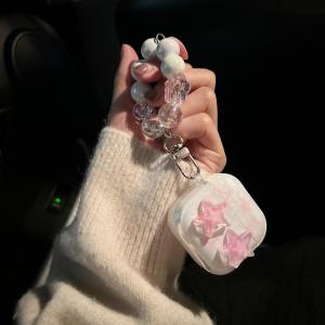 case Dimi เคสหูฟัง เคสใสการ์ตูนนูน ลายเชอรี่ เคสหูฟังบลูทูธ เคสหูฟังไร้สาย เเถมห่วงคล้อง สำหรับ Airpods4 Airpdos1/2/3 Airpods pro/pro2