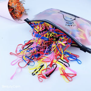 500Pcs Girls Colorful Disposable Rubber Bands/Candy Colors Elastic Hair Bands Getah Rambut Budak EH SHOP