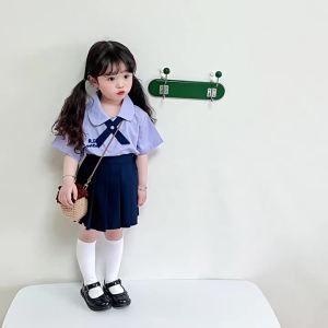 Girls jk Uniform College Style Blouse Skirt Thai School Uniform Boys Full Set Primary School Students Graduation Business Attire Childrens Suit