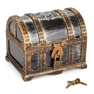 Durable ABS Plastic Pirate Treasure Box for Children Role Play Game and Party Activities Storage