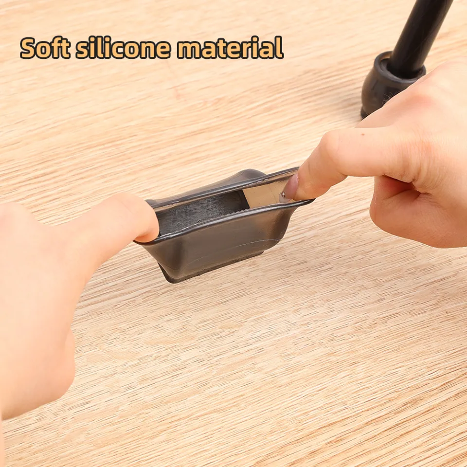 4pcs Silicone Chair Leg Floor Protectors with Wrapped Felt Bar