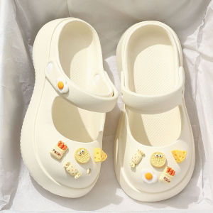 Free Shipping WomenS Summer Outdoor Slippers Non-Slip Thick-Soled New Style With A Closed-Toe Design And A Half-Slipper Style