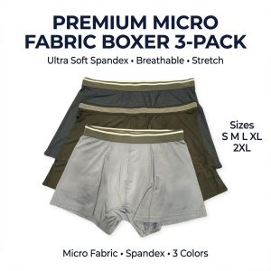 Premium Mens Microfiber Boxer Briefs | Ultra Soft Breathable Stretch | Quick Dry Underwear | Comfortable Elastic Waistband | S-2XL