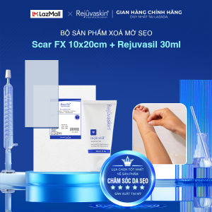 Bộ Sản Phẩm Xóa Mờ Sẹo Lồi Phì Đại Rejuvaskin Scar FX 10cm x 20cm và Rejuvasil 30ml
