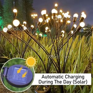 10LED Solar firefly Fairy lights Waterproof Garden Solar led light strip for Christmas decoration Auto on/off Garden Landscape Solar light