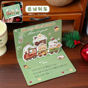 Cute Christmas 3D 3D greeting card Christmas cartoon blessing message small card creative birthday card postcard